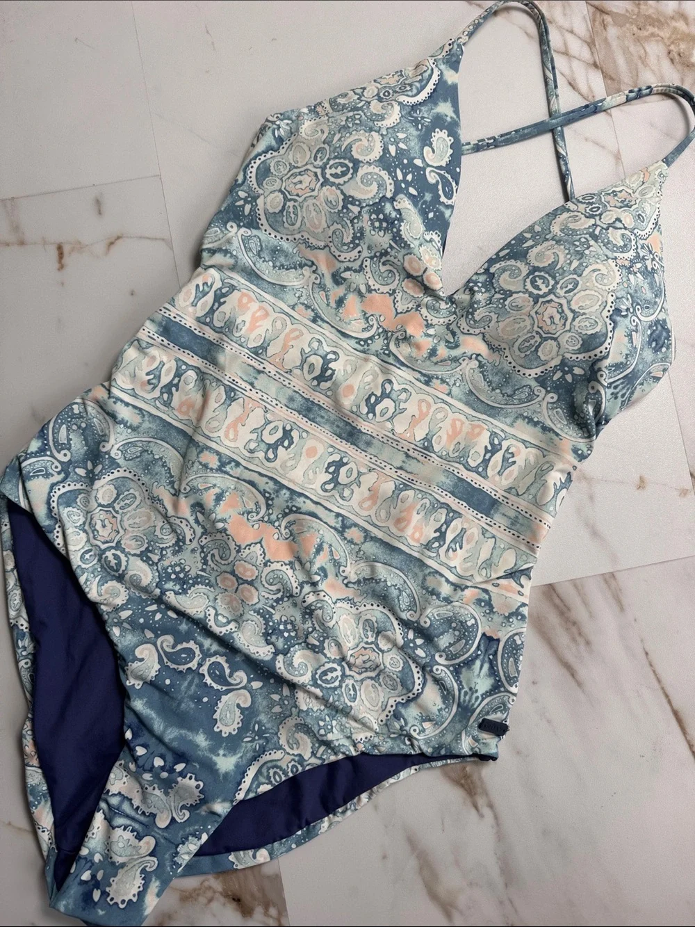 Roxy One Piece Floral Open Back Swimsuit Sz M All Over Print Surf Beachy